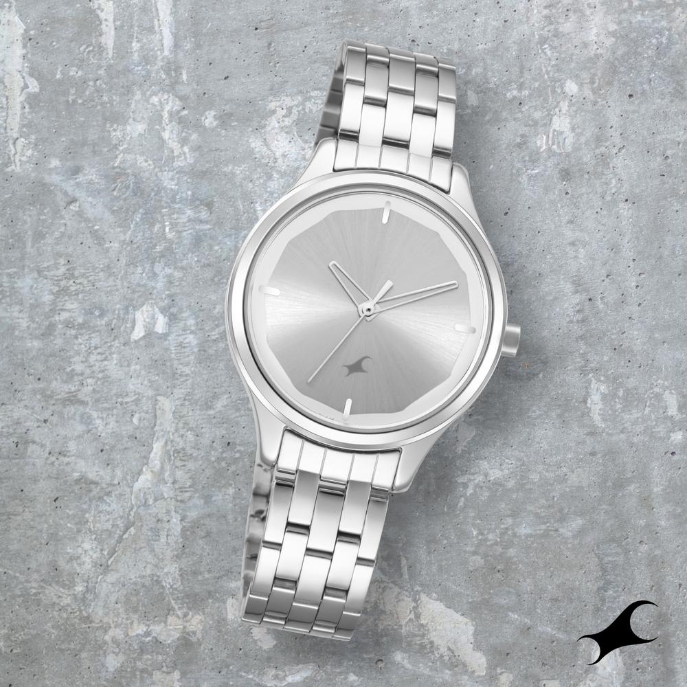 Fastrack silver analog watch best sale