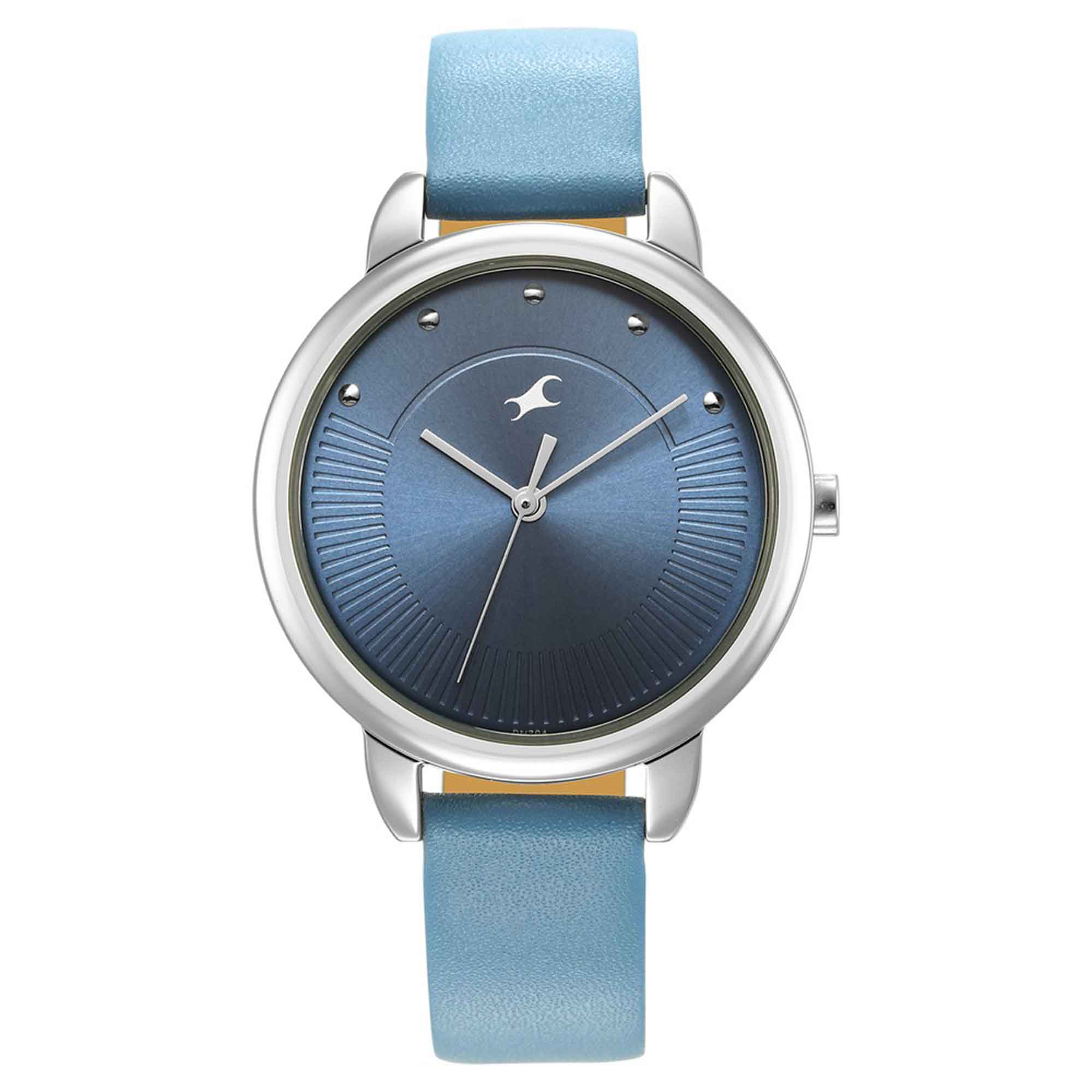 Fastrack Stunners Quartz Analog Blue Dial Leather Strap Watch for Girl