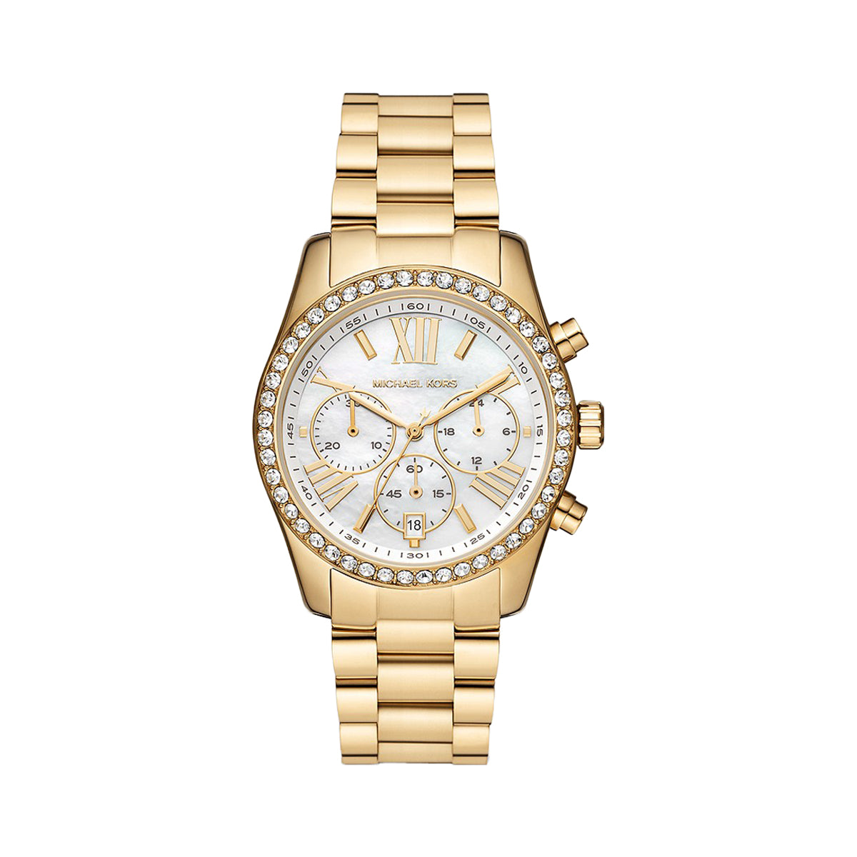Michael Kors Lexington Lux Chronograph Gold-Tone Stainless Steel Women