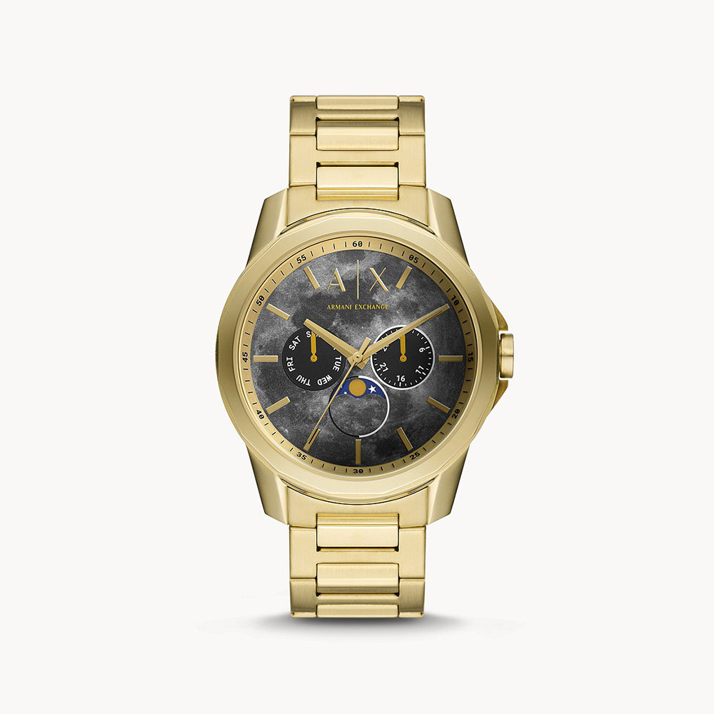 YA−MAN STA-212P GOLD Armani Exchange Men's Moonphase Multifunction Gold-Tone Stainless Stee