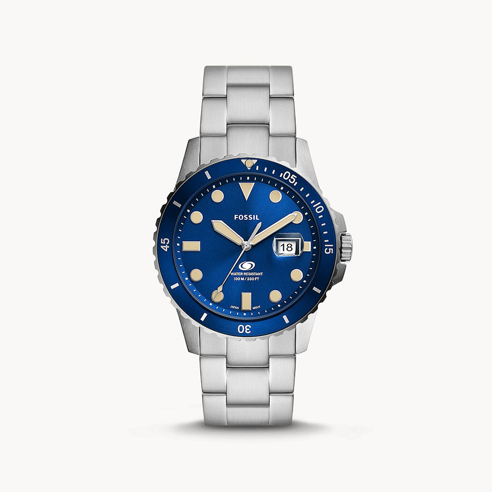 Fossil Blue Three-Hand Date Stainless Steel Men's Watch FS5949