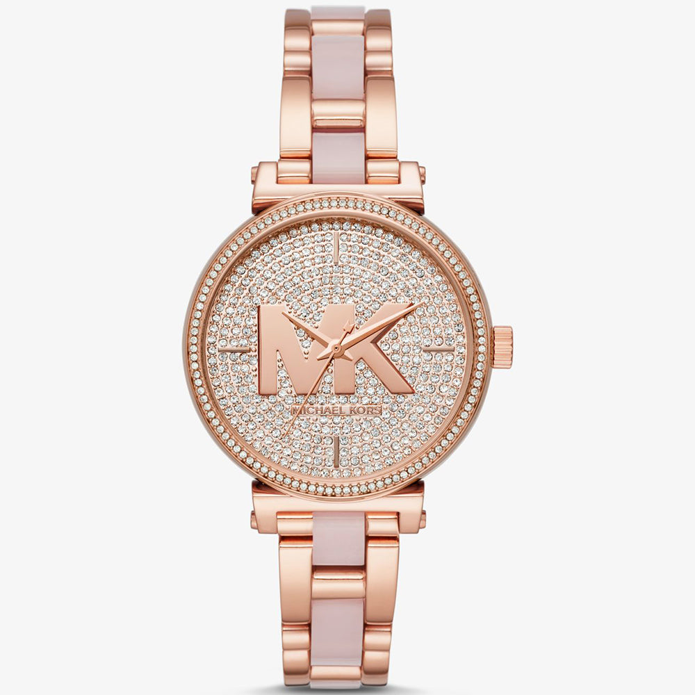 Michael Kors Sofie Three-Hand Rose Gold-Tone Stainless Steel 