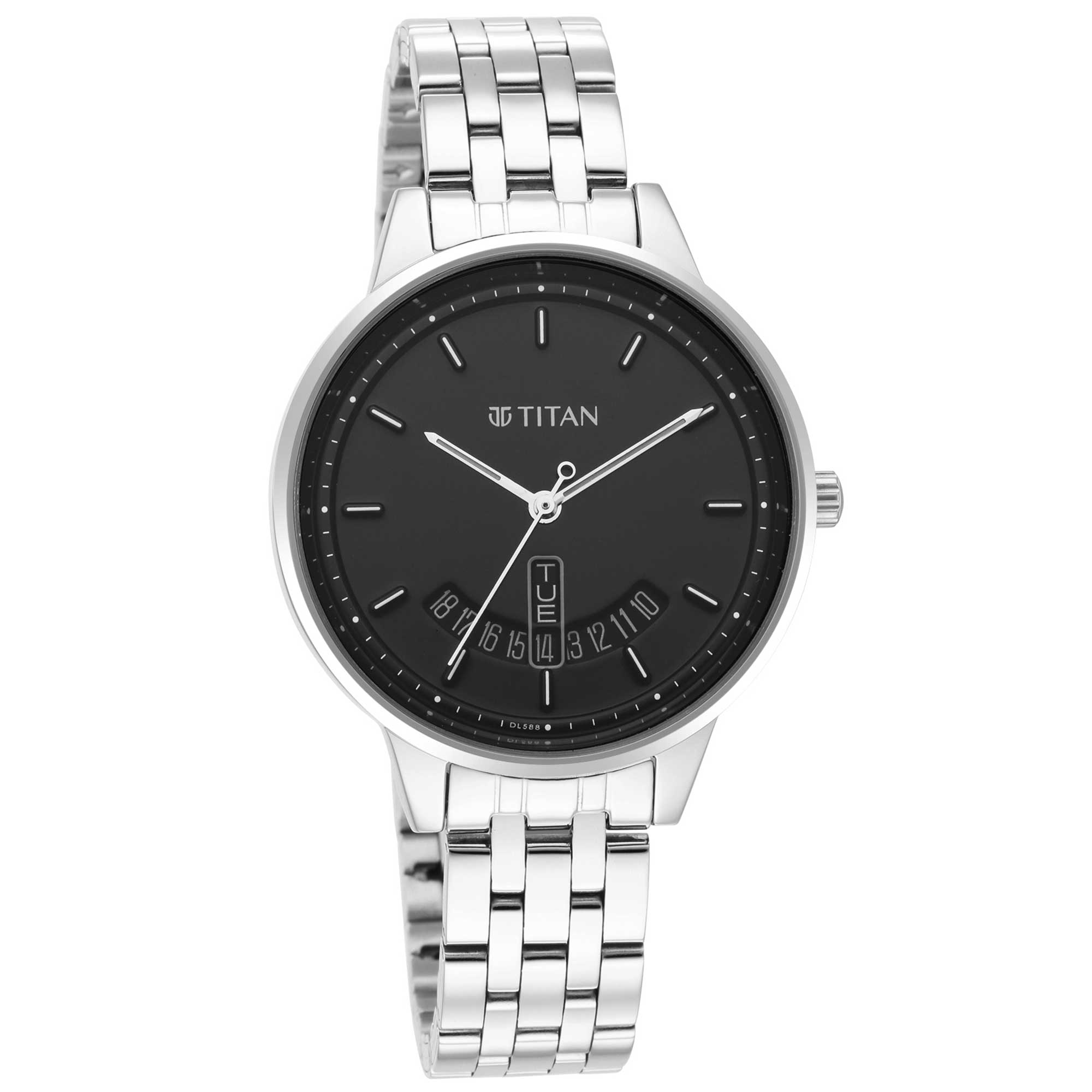 TITAN WORKWEAR WATCH WITH BLACK DIAL BRASS STRAP 2648SM03