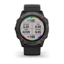 Garmin Fenix 6X Pro And Sapphire Editions Silicone Black Strap Full Color Display Dial Watch - 010-02157-21
