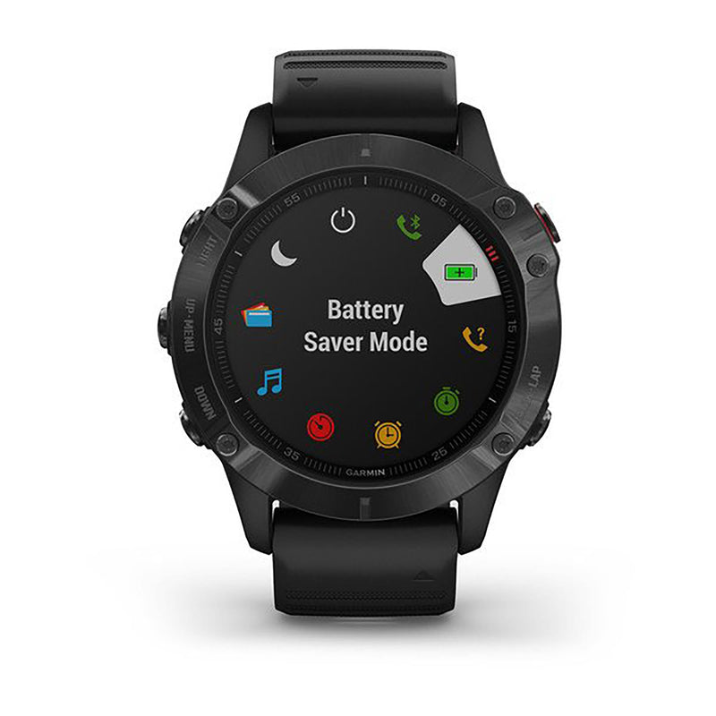 Garmin Fenix 6 Silicone Black Strap Full Color Display Dial Watch - 010-02158-02