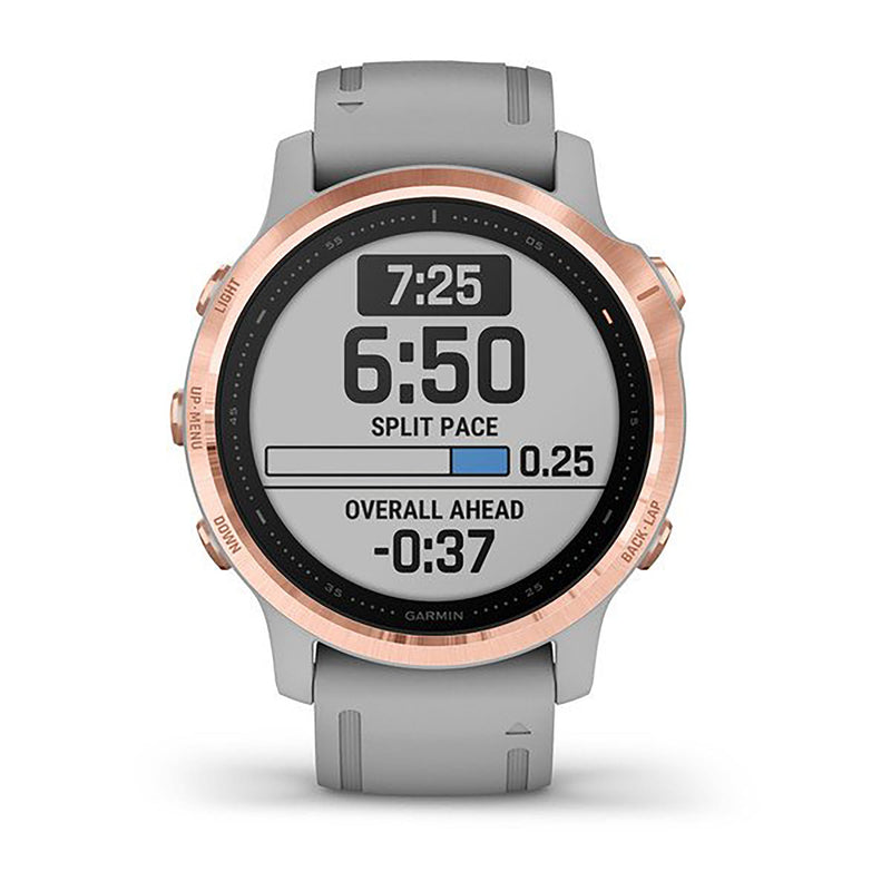 Garmin Fenix 6S Silicone Gray Strap Full Color Display Dial Watch - 010-02159-21