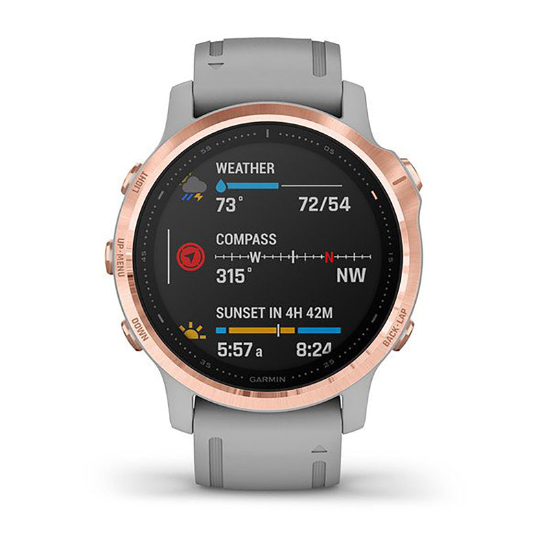 Garmin Fenix 6S Silicone Gray Strap Full Color Display Dial Watch - 010-02159-21