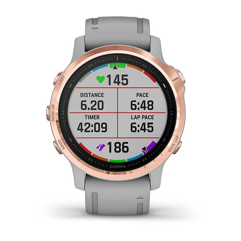 Garmin Fenix 6S Silicone Gray Strap Full Color Display Dial Watch - 010-02159-21