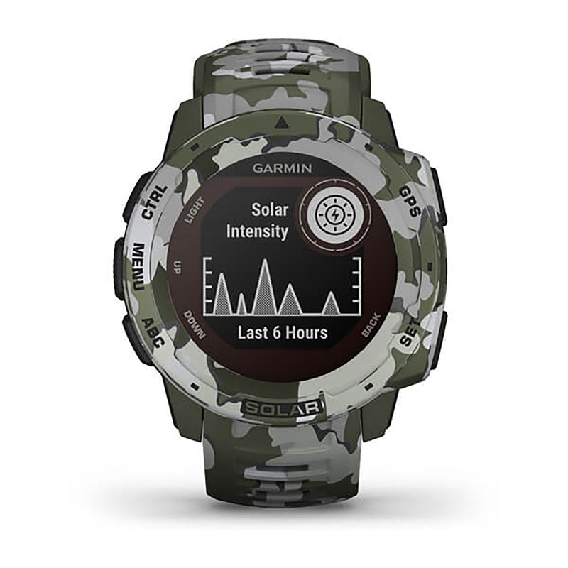 Garmin Instinct Solar Camo Edition Silicone Linchen Camo Strap Full Color Display Dial Watch - 010-02293-06