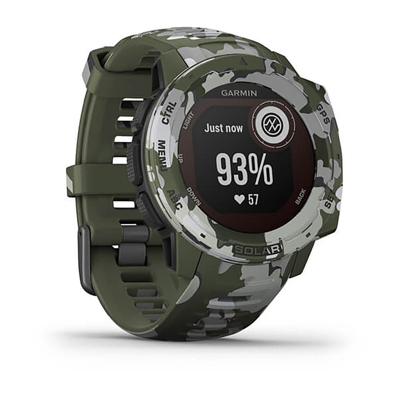 Garmin Instinct Solar Camo Edition Silicone Linchen Camo Strap Full Color Display Dial Watch - 010-02293-06