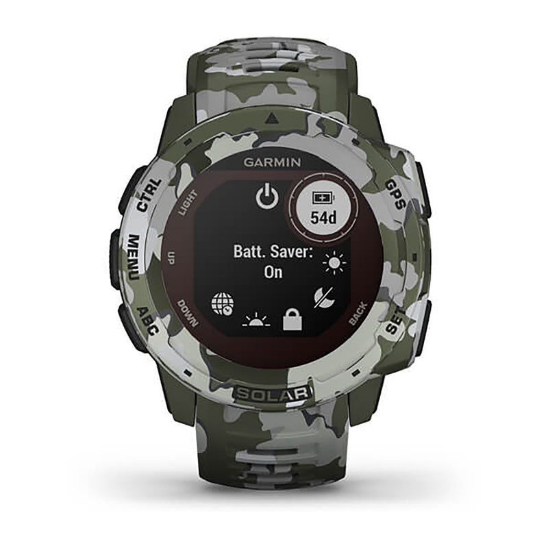 Garmin Instinct Solar Camo Edition Silicone Linchen Camo Strap Full Color Display Dial Watch - 010-02293-06