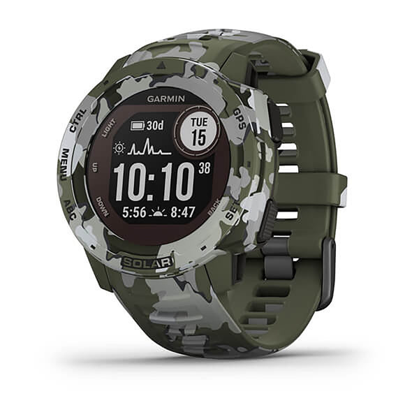 Garmin Instinct Solar Camo Edition Silicone Linchen Camo Strap Full Color Display Dial Watch - 010-02293-06