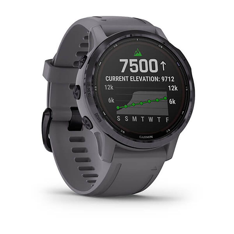 Garmin Fenix 6S Silicone Grey Strap Full Color Display Dial Watch - 010-02409-15