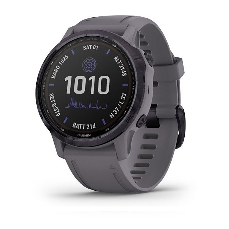 Garmin Fenix 6S Silicone Grey Strap Full Color Display Dial Watch - 010-02409-15