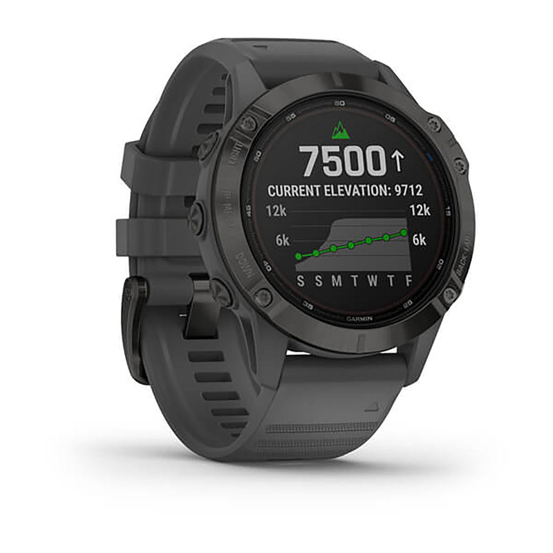 Garmin Fenix 6 Silicone Grey Strap Full Color Display Dial Watch - 010-02410-11