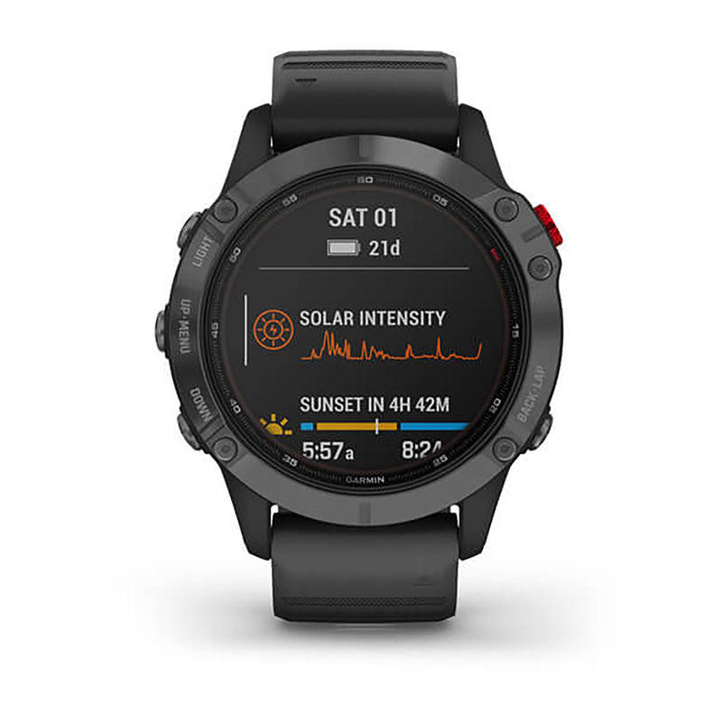 Garmin Fenix 6 Silicone Black Strap Full Color Display Dial Watch - 010-02410-15