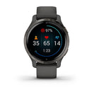 Garmin Venu 2 S Silicone Graphite Strap Full Color Display Dial Watch - 010-02429-10
