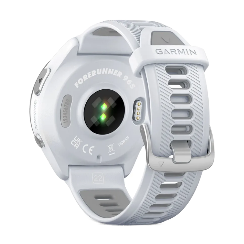 Garmin Forerunner 965 Whitestone Case and Whitestone/Powder Grey Silicone Band Full Display Watch - 010-02809-11