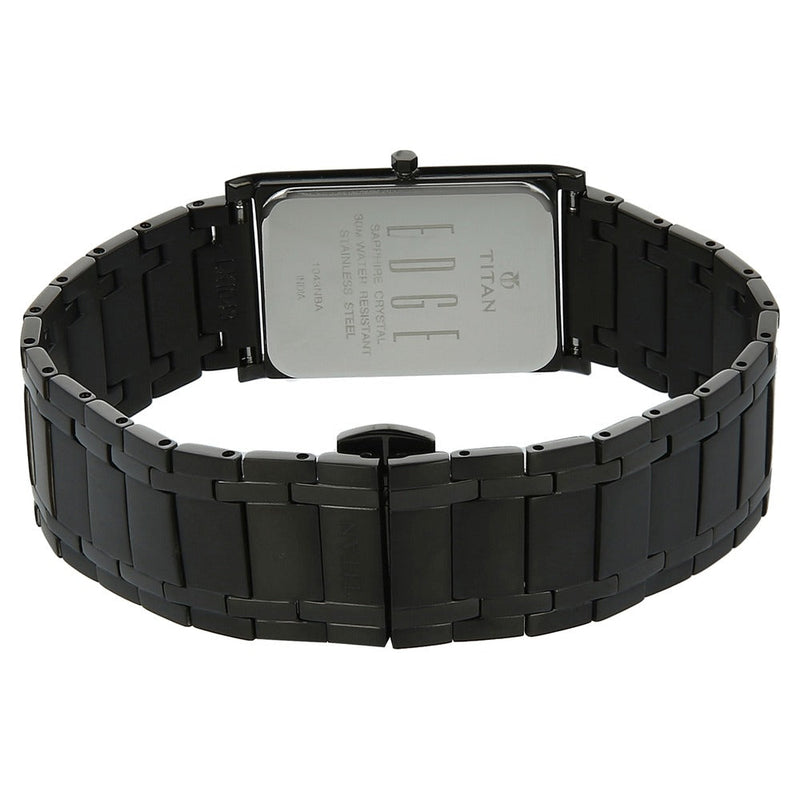 Titan Edge Black Dial Analog Stainless Steel Strap Watch for Men