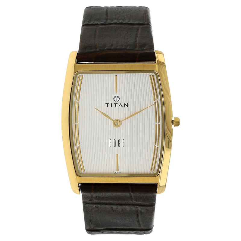 Titan Quartz Analog White Dial Leather Strap Watch for Men