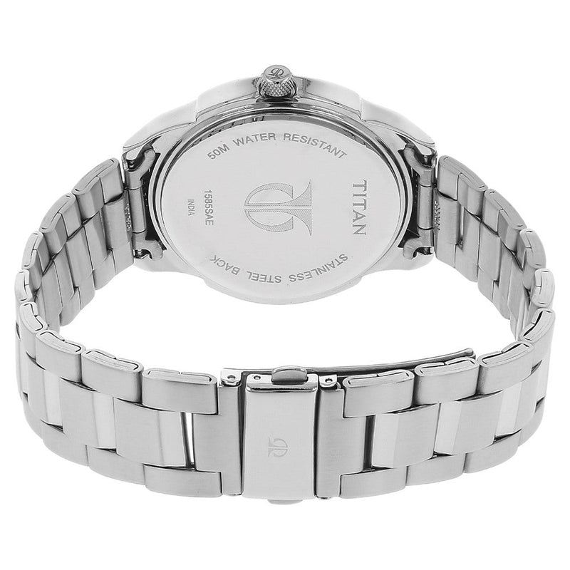 Titan Analog White Dial Quartz Metal Strap watch for Men