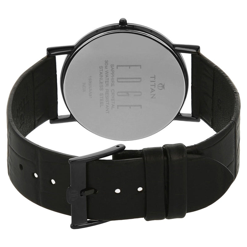 Titan Quartz Analog Black Dial Leather Strap Watch for Men