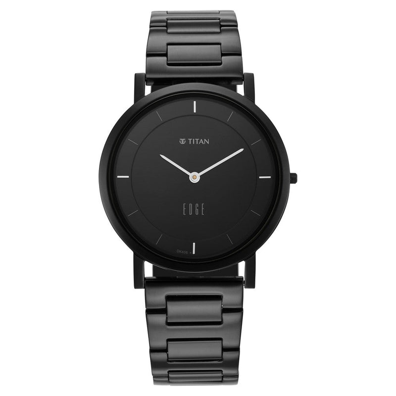 Titan Quartz Analog Black Dial Stainless Steel Strap Watch for Men