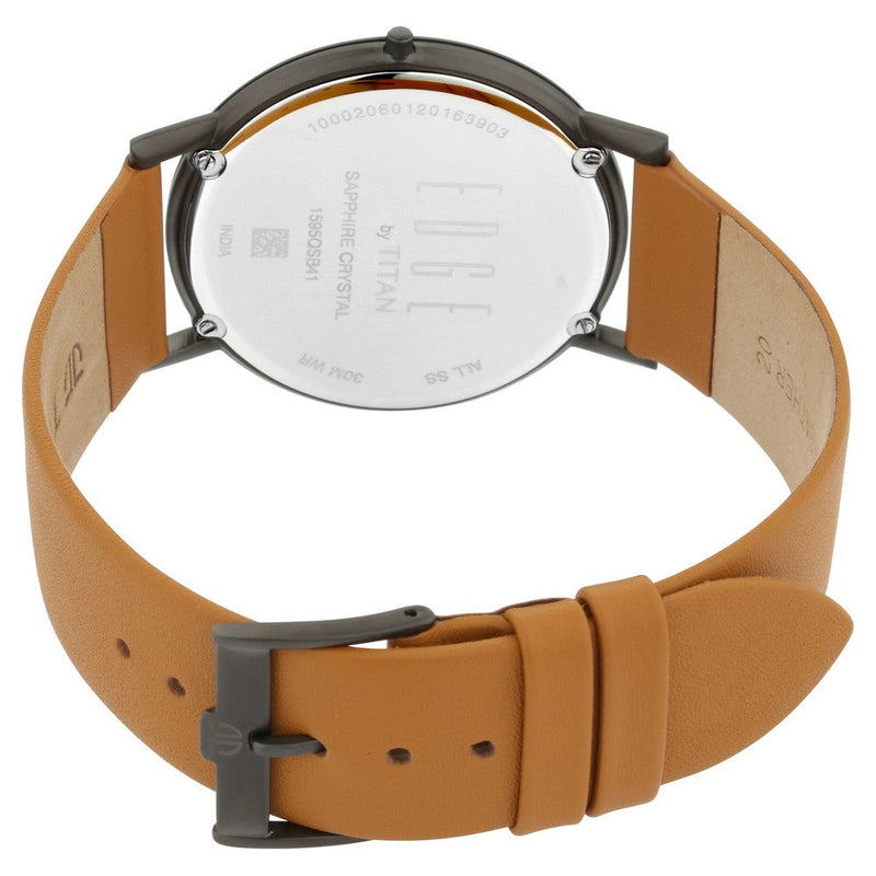 Titan Edge Beige Dial Analog Leather Strap watch for Men