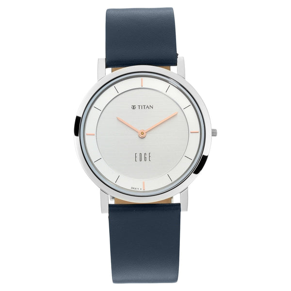 Titan Quartz Analog White Dial Leather Strap Watch for Men