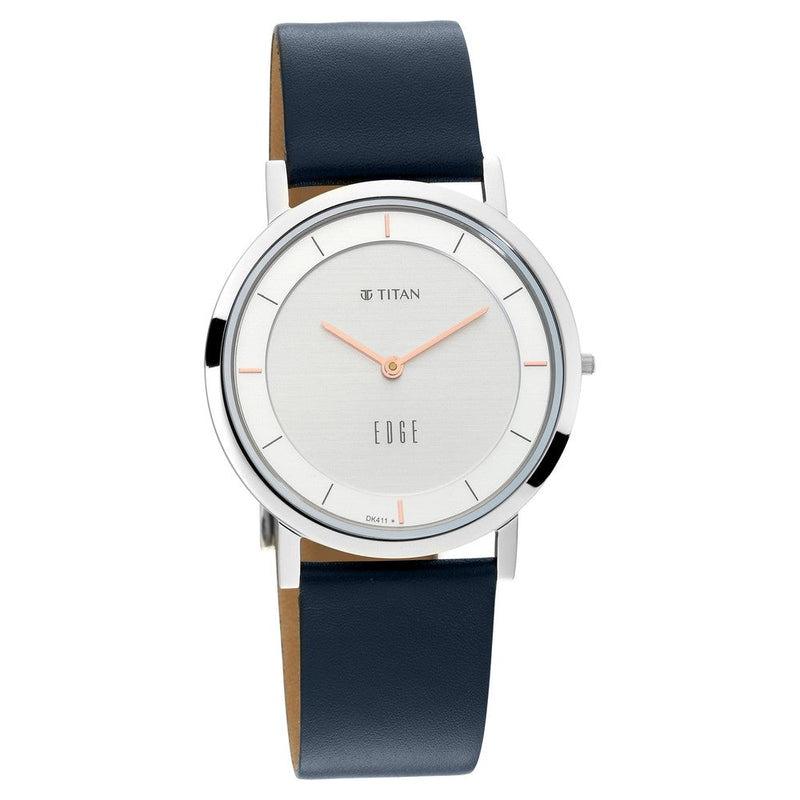 Titan Quartz Analog White Dial Leather Strap Watch for Men