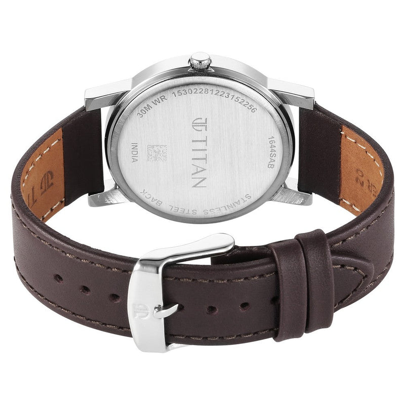 Titan Karishma Zing Quartz Analog Brown Dial Leather Strap Watch for Men