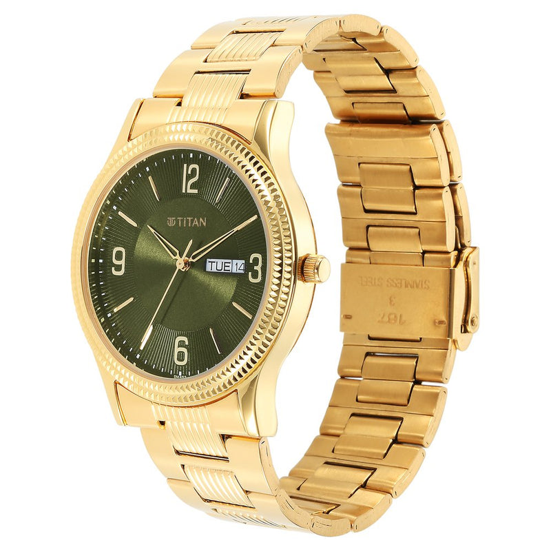 Titan Karishma Green Dial Analog Stainless Steel Strap watch for Men