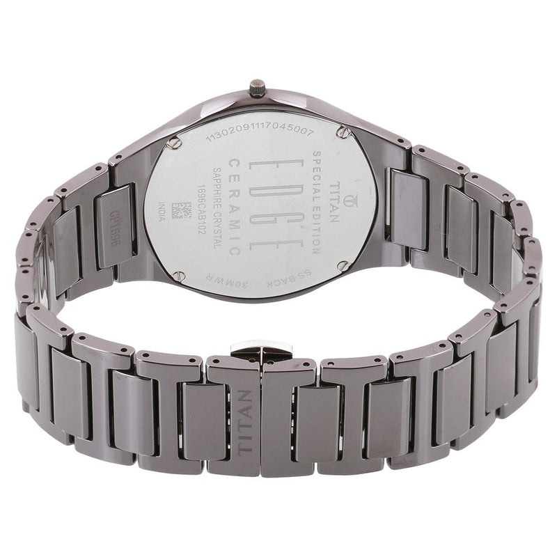 Titan Edge Ceramic Silver Dial Analog Ceramic Strap watch for Men