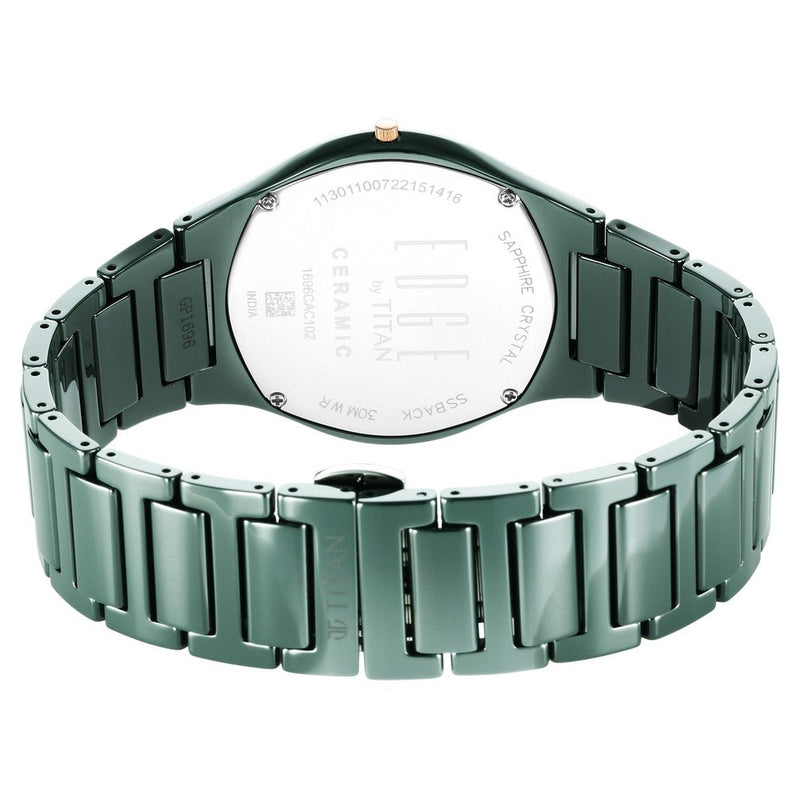 Titan Edge Ceramic Green Dial Analog Ceramic Strap watch for Men