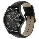 Titan Quartz Analog with Day and Date Black Dial Leather Strap Watch for Men