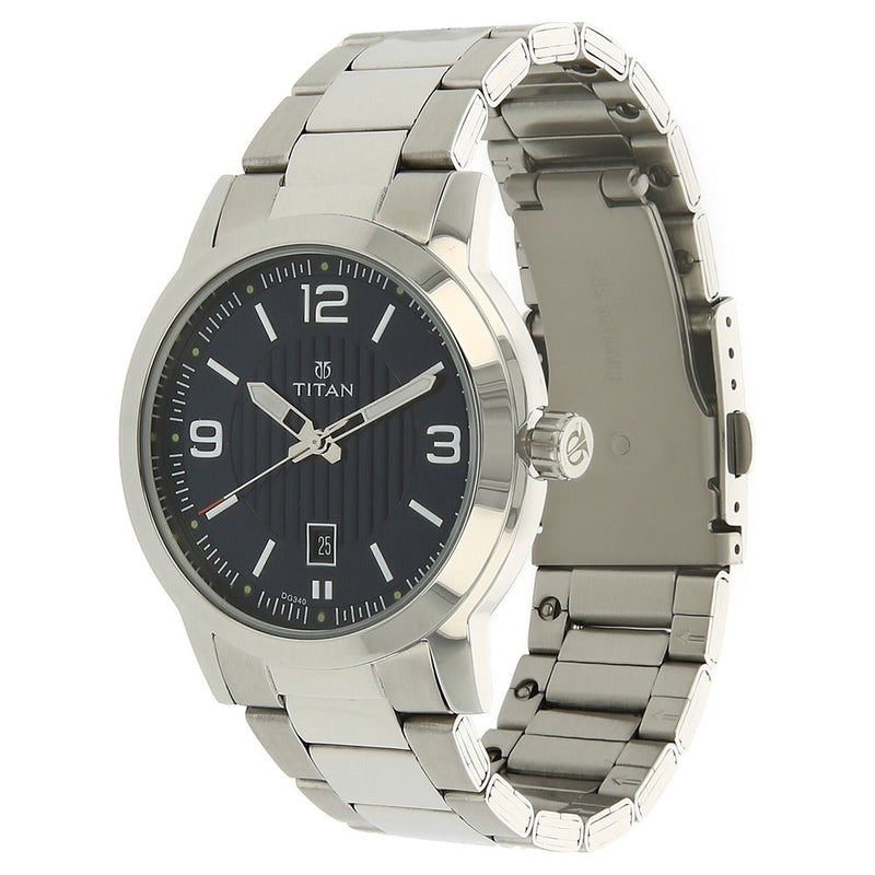 Titan Workwear Blue Dial Analog Stainless Steel Strap watch for Men