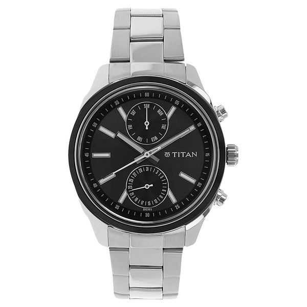 Titan Workwear Anthracite Dial Multi Stainless Steel Strap watch for Men