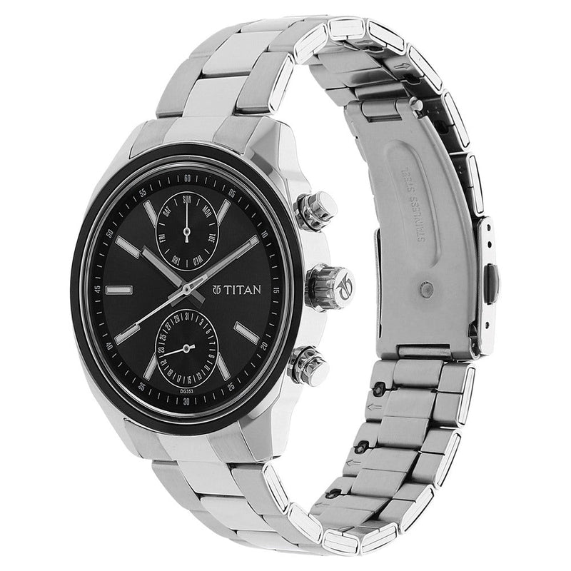 Titan Workwear Anthracite Dial Multi Stainless Steel Strap watch for Men