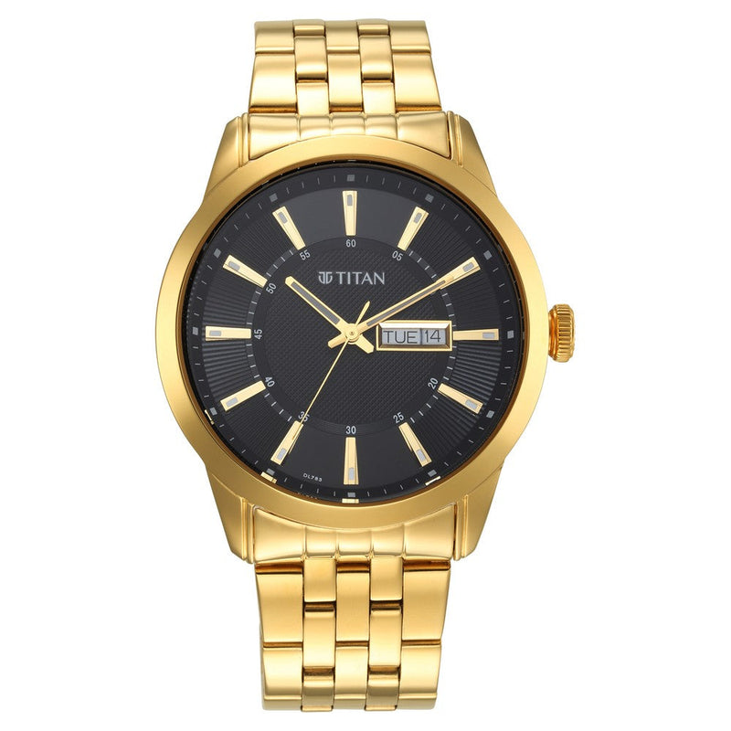 Titan Regalia Opulent Champagne Dial Analog Stainless Steel Strap watch for Men