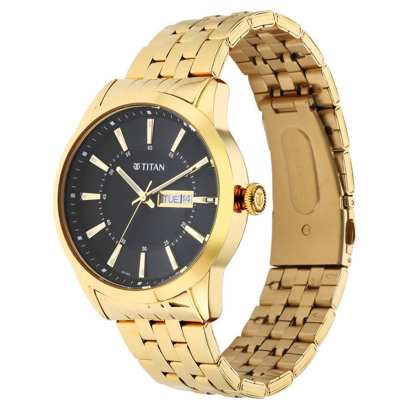 Titan Regalia Opulent Champagne Dial Analog Stainless Steel Strap watch for Men