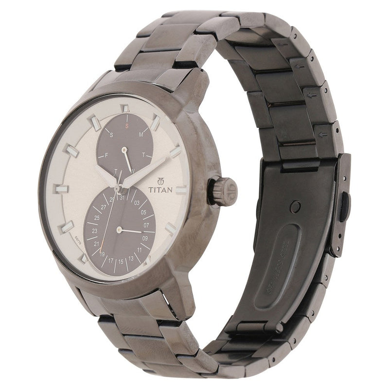 Titan Multi Grey Dial Stainless Steel Strap watch for Men