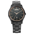 Titan Quartz Analog with Day and Date Black Dial Stainless Steel Strap Watch for Men