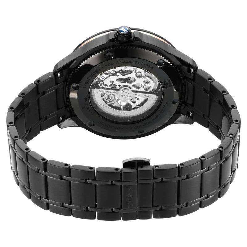 Titan Automatic Automatic Black Dial Stainless Steel Strap Watch for Men