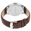 Titan Quartz Analog White Dial Leather Strap Watch for Men