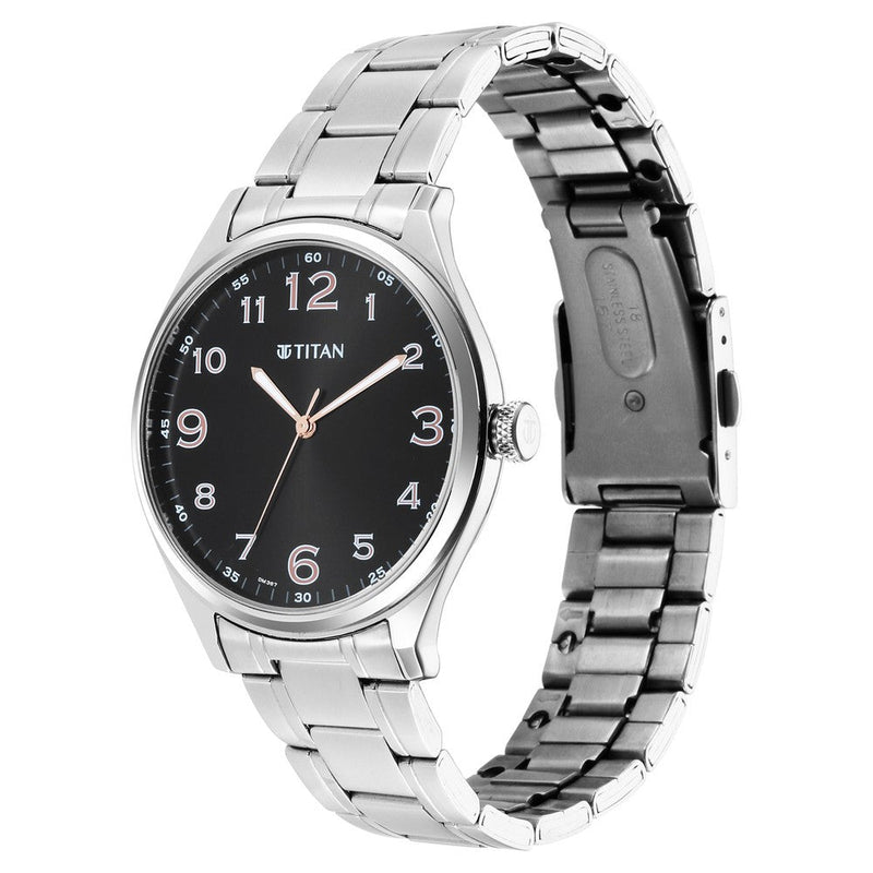 Titan TrendsettersBlack Dial Analog Stainless Steel Strap watch for Men