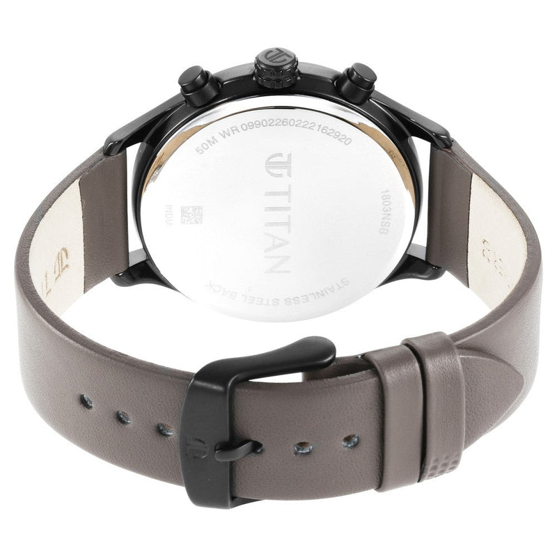 Titan Neo Silver Multi Leather Strap Watch for Men