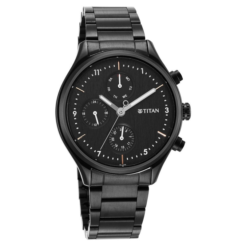 Titan Neo Black Dial Multi Stainless Steel Strap watch for Men