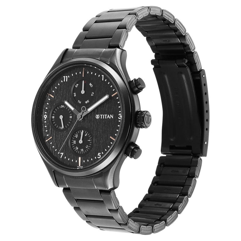 Titan Neo Black Dial Multi Stainless Steel Strap watch for Men