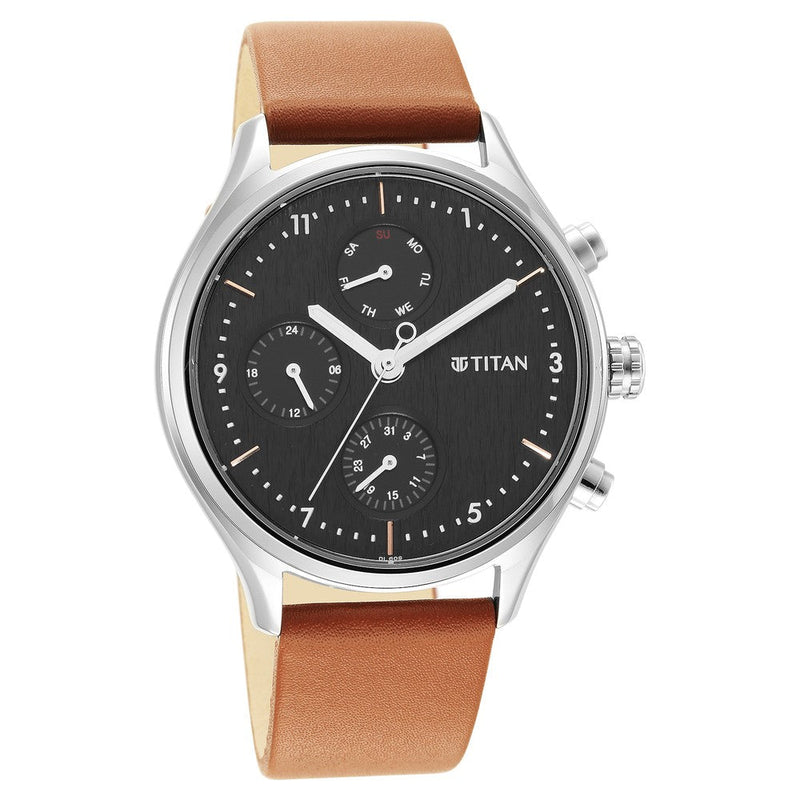 Titan Neo Silver Dial Multi Leather Strap watch for Men