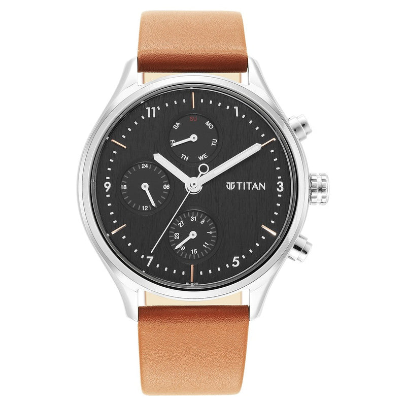 Titan Neo Silver Dial Multi Leather Strap watch for Men